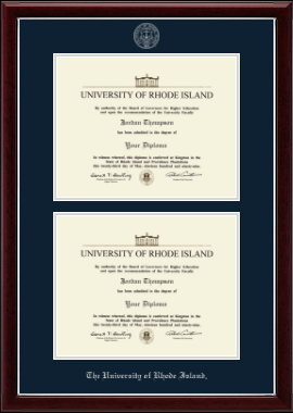 The University of Rhode Island diploma frame - Double Diploma Frame in Gallery Silver