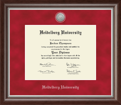 Heidelberg University Tiffin diploma frame - Silver Engraved Medallion Diploma Frame in Devonshire