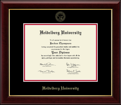 Heidelberg University Tiffin diploma frame - Gold Embossed Diploma Frame in Gallery