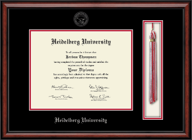 Heidelberg University Tiffin diploma frame - Tassel & Cord Diploma Frame in Southport