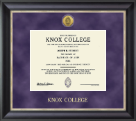Knox College diploma frame - Gold Engraved Medallion Diploma Frame in Noir
