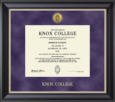 Knox College diploma frame - Gold Engraved Medallion Diploma Frame in Noir