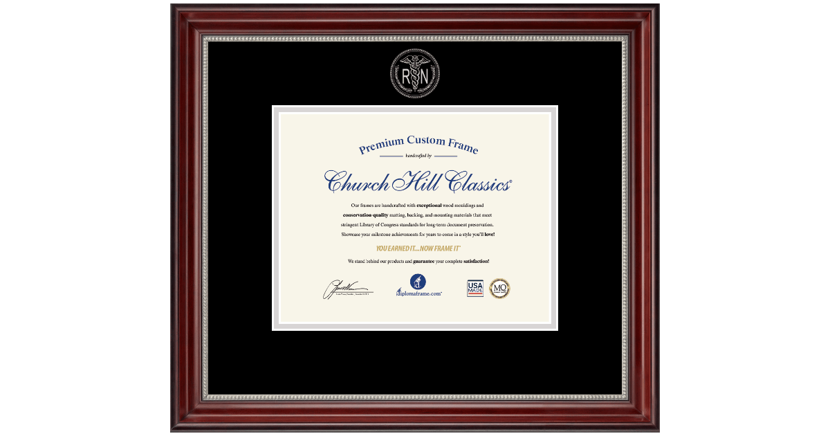 7"x9" Silver Embossed Certificate Frame in Kensington Silver