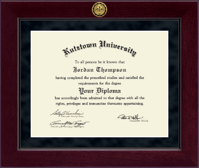 Kutztown University diploma frame - Millennium Gold Engraved Diploma Frame in Cordova