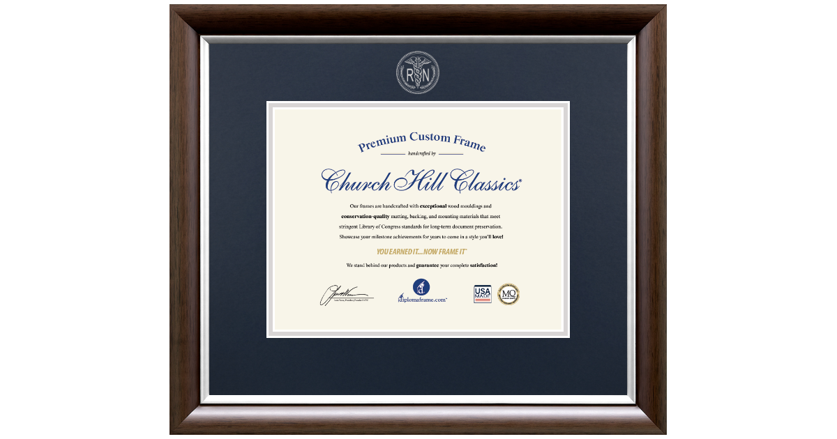 Embossed Registered Nurse Certificate Frame in Devonshire Registered ...