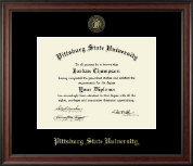 Pittsburg State University Gold Embossed Diploma Frame in Studio