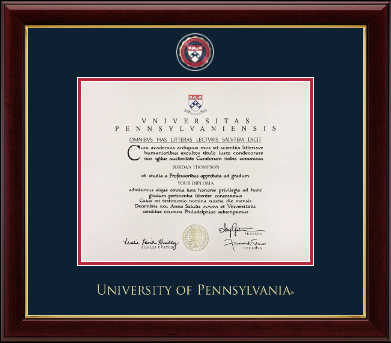 University of Pennsylvania diploma frame - Masterpiece Medallion Diploma Frame in Gallery