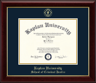 Kaplan University Gold Embossed Diploma Frame in Gallery