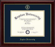 Kaplan University Gold Embossed Diploma Frame in Gallery