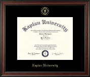 Kaplan University Gold Embossed Diploma Frame in Studio