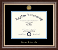Kaplan University diploma frame - Gold Engraved Medallion Diploma Frame in Hampshire