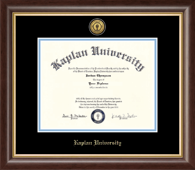 Kaplan University diploma frame - Gold Engraved Medallion Diploma Frame in Hampshire