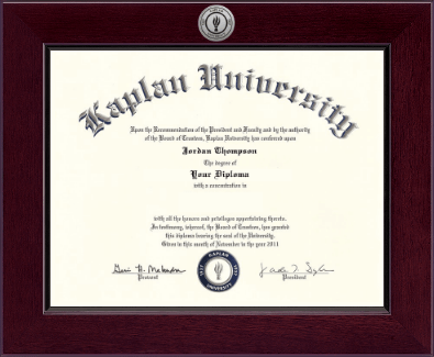 Kaplan University diploma frame - Century Silver Engraved Diploma Frame in Cordova