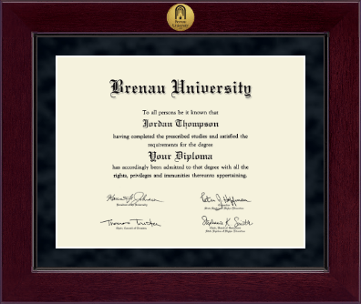 Brenau University diploma frame - Millennium Gold Engraved Diploma Frame in Cordova