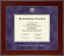 The City College of New York diploma frame - Presidential Silver Engraved Diploma Frame in Jefferson