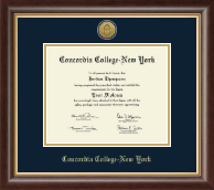 Concordia College New York Gold Engraved Medallion Diploma Frame in Hampshire
