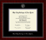 The City College of New York Silver Embossed Diploma Frame in Sutton