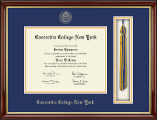 Concordia College New York diploma frame - Tassel & Cord Diploma Frame in Southport Gold