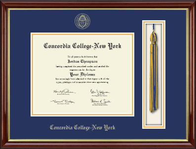 Concordia College New York diploma frame - Tassel & Cord Diploma Frame in Southport Gold