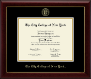 The City College of New York Gold Embossed Diploma Frame in Gallery