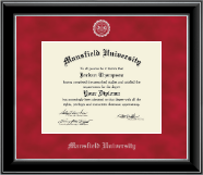 Mansfield University of Pennsylvania Silver Embossed Diploma Frame in Onyx Silver