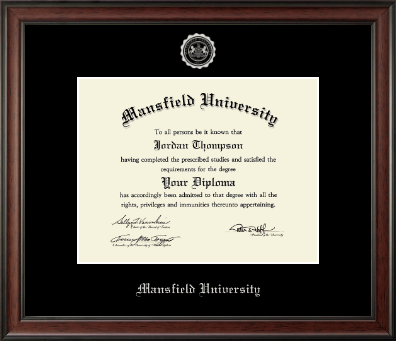 Mansfield University of Pennsylvania diploma frame - Silver Embossed Diploma Frame in Studio