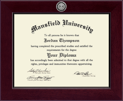 Mansfield University of Pennsylvania diploma frame - Century Silver Engraved Diploma Frame in Cordova