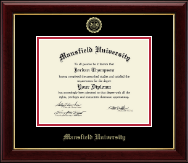 Mansfield University of Pennsylvania Gold Embossed Diploma Frame in Gallery