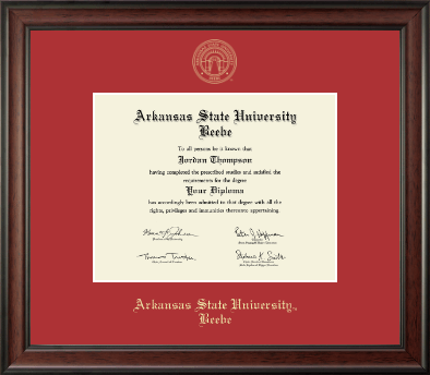 Arkansas State University Beebe diploma frame - Gold Embossed Diploma Frame in Studio