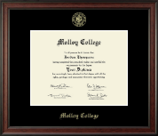 Molloy College diploma frame - Gold Embossed Diploma Frame in Studio