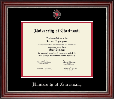 University of Cincinnati diploma frame - Masterpiece Medallion Diploma Frame in Kensington Silver