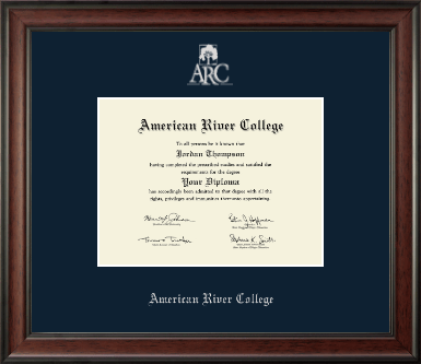 American River College diploma frame - Silver Embossed Diploma Frame in Studio