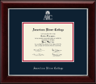 American River College Silver Embossed Diploma Frame in Gallery Silver