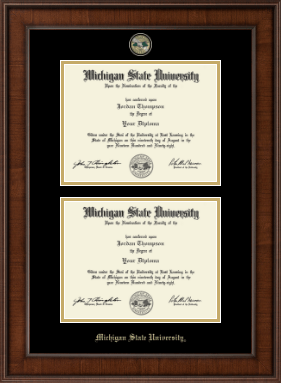 Michigan State University diploma frame - Double Diploma Masterpiece Medallion Frame in Madison