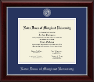 Notre Dame of Maryland University  Masterpiece Medallion Diploma Frame in Gallery Silver