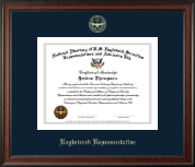 National Directory of U.S. Registered Securities Representatives & Advisors Registered Representative Gold Embossed Certificate Frame in Studio