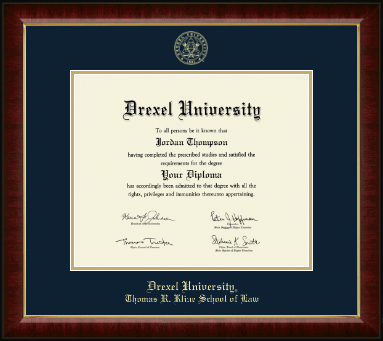 Drexel University diploma frame - Gold Embossed Diploma Frame in Murano