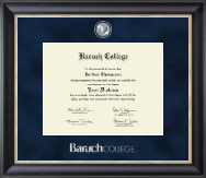Baruch College Regal Edition Diploma Frame in Noir
