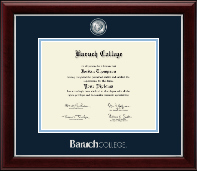 Baruch College diploma frame - Masterpiece Medallion Diploma Frame in Gallery Silver