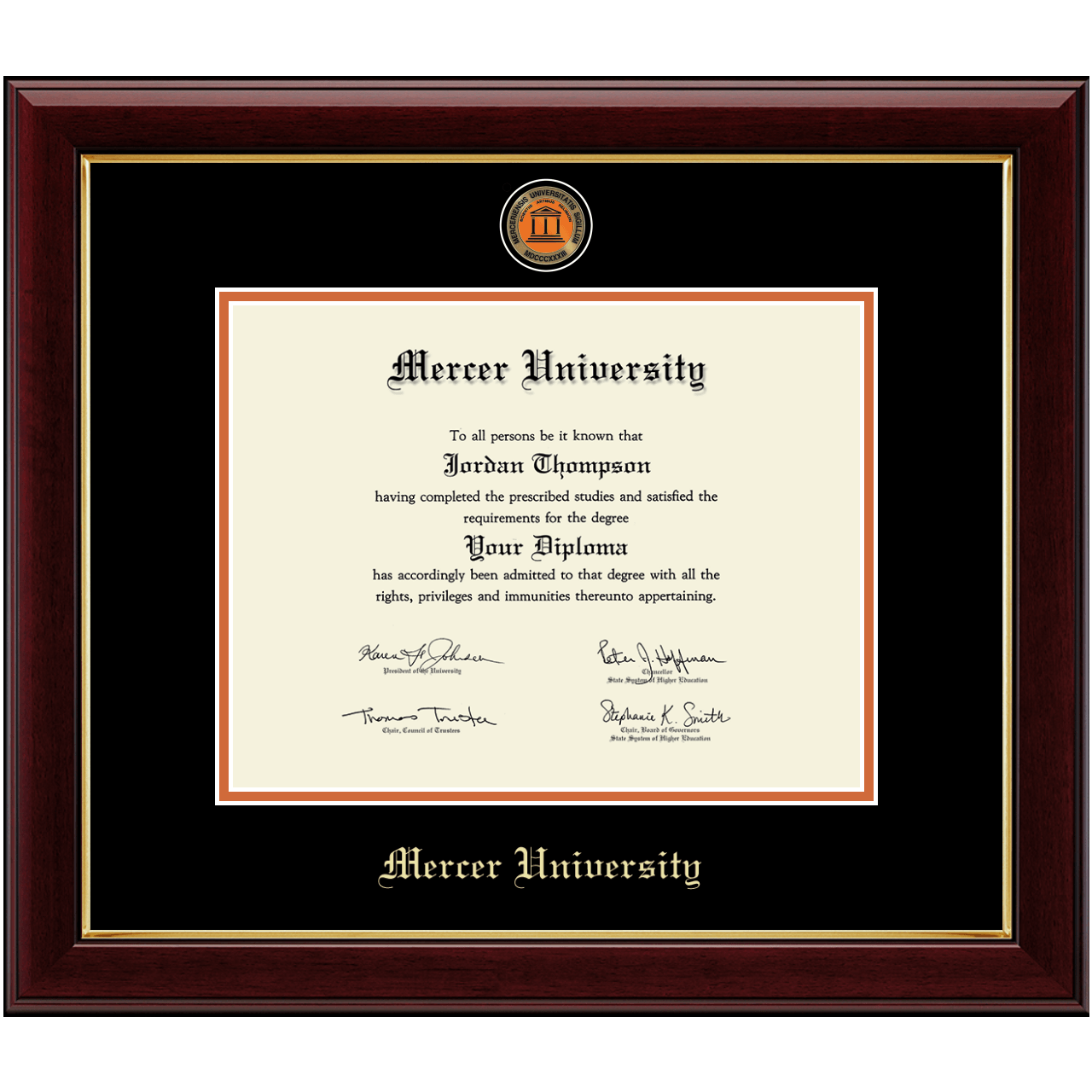 Masterpiece Medallion Diploma Frame in Gallery Mercer University Item