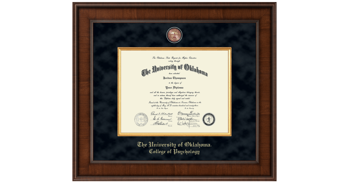 OU College of Psychology Diploma Frames Church Hill Classics