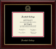 Foothill College Gold Embossed Diploma Frame in Gallery