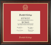 Foothill College Gold Embossed Diploma Frame in Studio Gold