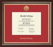 Foothill College Gold Engraved Medallion Diploma Frame in Hampshire