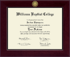 Williams Baptist College diploma frame - Century Gold Engraved Diploma Frame in Cordova