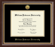 William Paterson University diploma frame - Gold Engraved Medallion Diploma Frame in Hampshire