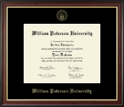 William Paterson University Gold Embossed Diploma Frame in Studio Gold