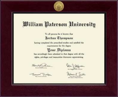 William Paterson University diploma frame - Century Gold Engraved Diploma Frame in Cordova