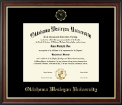 Oklahoma Wesleyan University Gold Embossed Diploma Frame in Studio Gold