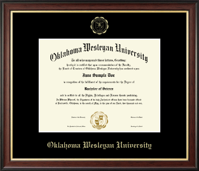 Oklahoma Wesleyan University diploma frame - Gold Embossed Diploma Frame in Studio Gold